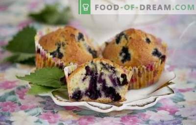 Muffins mit Blaubeeren - Miniatur-Cupcakes! Rezepte verschiedener Muffins mit Heidelbeeren auf Milch, Kefir, Kondensmilch