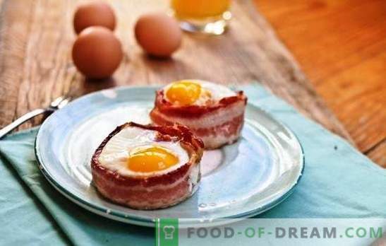 Bacons un olas - labākais mājas gatavošanas viesis. Ir grūti pārsteigt, tas ir viegli barot: fantāzija bekonu ceptu olu ēdienos