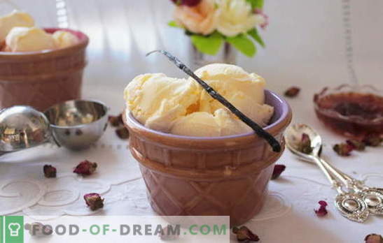 Saldējuma saldējums mājās: krēmveida, vaniļas, saskaņā ar GOST. Burvīgi deserti no mājās gatavota saldējuma - bērnības garša