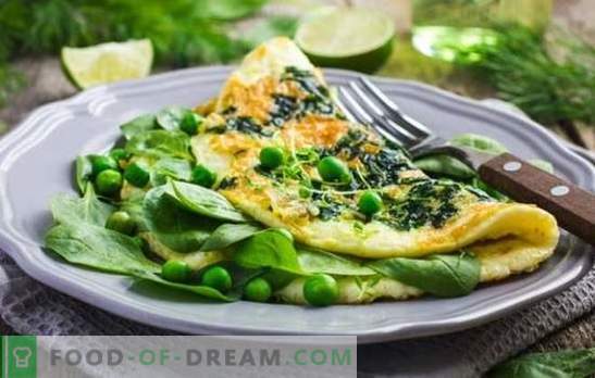 Diēta omlete ir veselīga uztura apsolījums. Receptes diēta tvaicēta omlete, krāsnī, lēna plīts, mikroviļņu krāsns