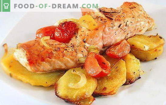 Червена риба с картофи - комбинация от благородство и простота. Рецепти за червена риба с картофи: във фолио, фурна, в тиган