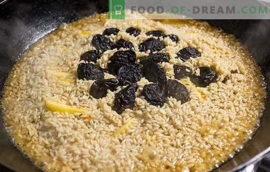 Rīsi ar žāvētām plūmēm - draudzīgs pāris veselīgas pārtikas ietvaros! Dažādu rīsu ēdienu receptes ar žāvētām plūmēm cepeškrāsnī un plītī