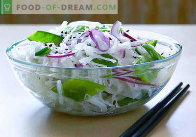 Daikon salāti - piecas labākās receptes. Kā pareizi un garšīgi pagatavot salātus no daikon.