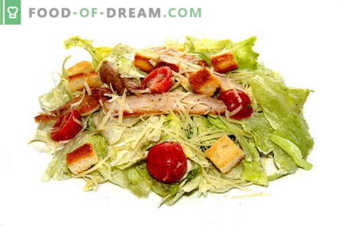 Caesar salāti - pareizās receptes un sastāvdaļas. Kā pagatavot mērci (mērci) salātiem 