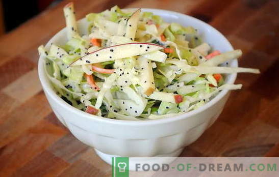 Kāpostu salāti ar ābolu - vitamīna uzpildi! Receptes kāpostu un ābolu salātiem darba dienās un tukšā dūšā