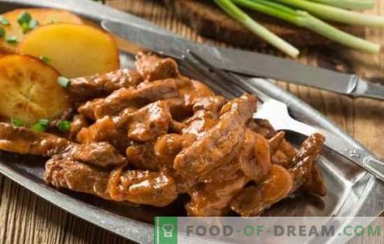 Liellopu gaļa stroganoff: klasiska gaļas recepte. Liellopu gaļas Stroganoff noslēpumi: klasika un dažādas versijas