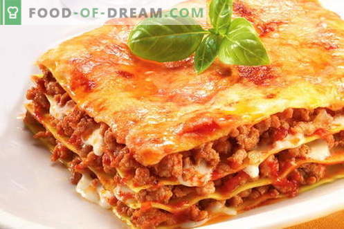 Lasagna - labākās receptes. Kā pareizi un garšīgi gatavoti lasagna.
