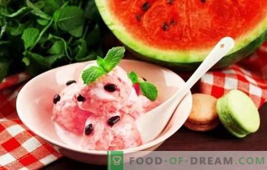 Arbūza saldējums - vasara atdzesē! Labākās receptes arbūza saldējumam ar krējumu, pienu, jogurtu, melones, banāniem