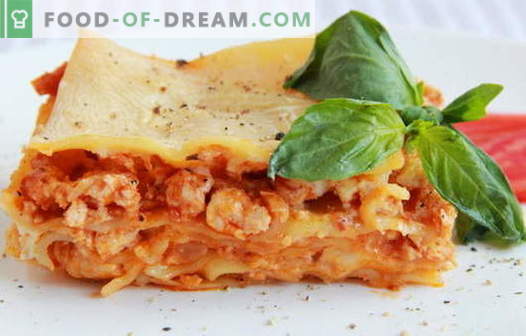 Chicken Lasagna - die besten Rezepte. Wie man richtig und lecker Lasagne mit Hähnchen kochen.