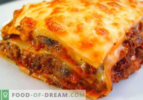 Pita Lasagna - pareizās receptes. Kā ātri un garšīgi gatavot lasānu no pitas.