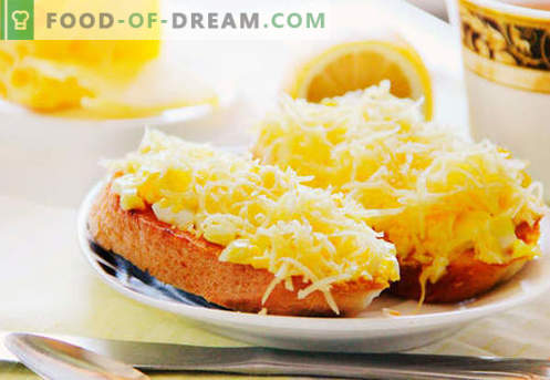 Sanduíches de ovo são as melhores receitas. Como rapidamente e saboroso cozinhar sanduíches com ovo.