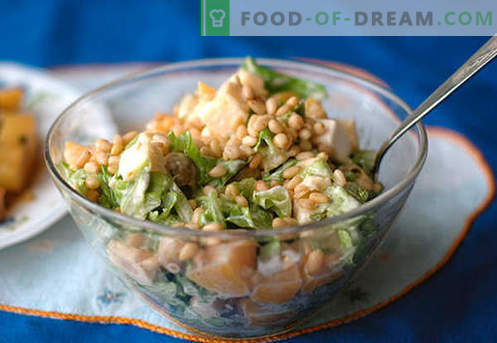 Salāti ar priežu riekstiem - labākās receptes. Kā pareizi un garšīgi sagatavot salātus ar priežu riekstiem.