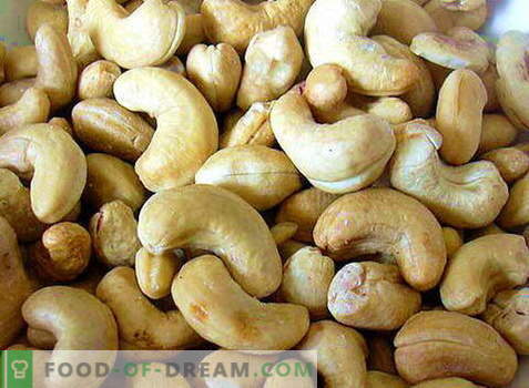 Cashew - noderīgas īpašības un izmantošana ēdiena gatavošanā. Receptes ar Indijas riekstiem.