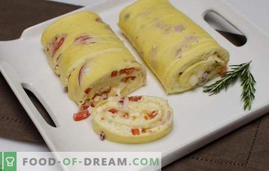Omlete rullis ar pildījumu - nav pārsteigums ir vienkāršs un skaists! Receptes ātri garšīgi, smaržīgi omlete ruļļi ar pildījumiem